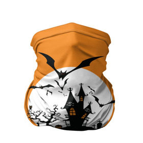 Бандана-труба 3D с принтом Happy Halloween в Новосибирске, 100% полиэстер, ткань с особыми свойствами — Activecool | плотность 150‒180 г/м2; хорошо тянется, но сохраняет форму | cemetery | corpse | flying | forest | gallows | halloween | happy | holiday | house | mice | moon | night | owl | pumpkin | silhouette | tree | виселица | дерево | дом | кладбище | ле | летучие | луна | мертвец | мыши | ночь | праздник | силуэт | сова | с