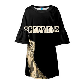 Детское платье 3D с принтом Scorpions в Новосибирске, 100% полиэстер | прямой силуэт, чуть расширенный к низу. Круглая горловина, на рукавах — воланы | scorpions | клаус майне
рудольф шенкер | маттиас ябс | микки ди | павел мончивода | скорпионы