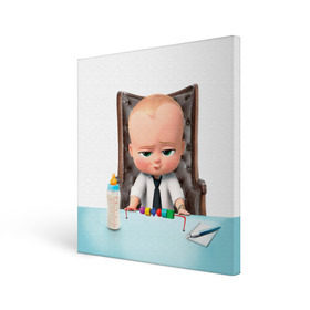 Холст квадратный с принтом Boss Baby в Новосибирске, 100% ПВХ |  | Тематика изображения на принте: boss baby | босс | молокосос | мультфильмы