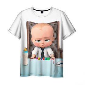 Мужская футболка 3D с принтом Boss Baby в Новосибирске, 100% полиэфир | прямой крой, круглый вырез горловины, длина до линии бедер | boss baby | босс | молокосос | мультфильмы