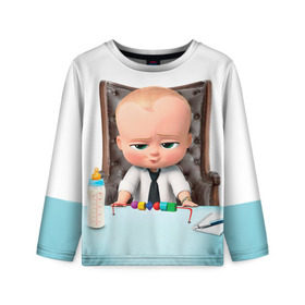 Детский лонгслив 3D с принтом Boss Baby в Новосибирске, 100% полиэстер | длинные рукава, круглый вырез горловины, полуприлегающий силуэт
 | boss baby | босс | молокосос | мультфильмы