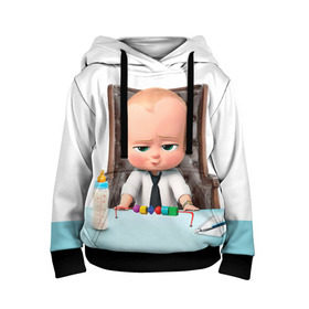 Детская толстовка 3D с принтом Boss Baby в Новосибирске, 100% полиэстер | двухслойный капюшон со шнурком для регулировки, мягкие манжеты на рукавах и по низу толстовки, спереди карман-кенгуру с мягким внутренним слоем | Тематика изображения на принте: boss baby | босс | молокосос | мультфильмы