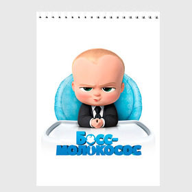 Скетчбук с принтом Boss Baby в Новосибирске, 100% бумага
 | 48 листов, плотность листов — 100 г/м2, плотность картонной обложки — 250 г/м2. Листы скреплены сверху удобной пружинной спиралью | Тематика изображения на принте: boss baby | босс | молокосос | темплтон | тим | фрэнсис фрэнсис