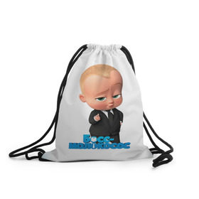 Рюкзак-мешок 3D с принтом Boss Baby в Новосибирске, 100% полиэстер | плотность ткани — 200 г/м2, размер — 35 х 45 см; лямки — толстые шнурки, застежка на шнуровке, без карманов и подкладки | boss baby | босс | молокосос | мультфильмы