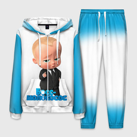 Мужской костюм 3D с принтом Boss Baby в Новосибирске, 100% полиэстер | Манжеты и пояс оформлены тканевой резинкой, двухслойный капюшон со шнурком для регулировки, карманы спереди | boss baby | босс | молокосос | мультфильмы