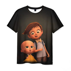 Мужская футболка 3D с принтом Boss Baby в Новосибирске, 100% полиэфир | прямой крой, круглый вырез горловины, длина до линии бедер | boss baby | босс | молокосос | мультфильмы