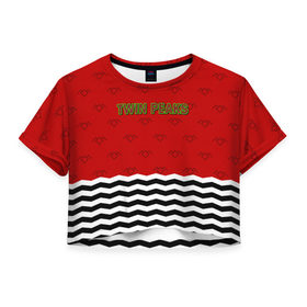 Женская футболка 3D укороченная с принтом Twin Peaks Red Room в Новосибирске, 100% полиэстер | круглая горловина, длина футболки до линии талии, рукава с отворотами | red room | twin peaks | красная комната | купер | сериалы | твин пикс