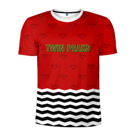 Мужская футболка 3D спортивная с принтом Twin Peaks Red Room в Новосибирске, 100% полиэстер с улучшенными характеристиками | приталенный силуэт, круглая горловина, широкие плечи, сужается к линии бедра | Тематика изображения на принте: red room | twin peaks | красная комната | купер | сериалы | твин пикс