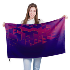 Флаг 3D с принтом Absraction night в Новосибирске, 100% полиэстер | плотность ткани — 95 г/м2, размер — 67 х 109 см. Принт наносится с одной стороны | Тематика изображения на принте: abstraction | pattern | triangle | абстракция | кубики | текстуры | треугольники
