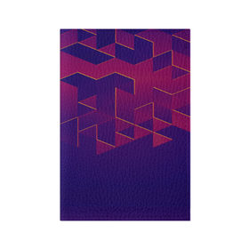 Обложка для паспорта матовая кожа с принтом Absraction night в Новосибирске, натуральная матовая кожа | размер 19,3 х 13,7 см; прозрачные пластиковые крепления | Тематика изображения на принте: abstraction | pattern | triangle | абстракция | кубики | текстуры | треугольники