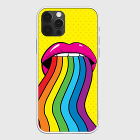 Чехол для iPhone 12 Pro Max с принтом Pop art в Новосибирске, Силикон |  | fun | lip color | mouth | pop art | rainbow | reggae | spectrum | style | summer | teeth | yellow | веселье | губы | желтый | зубы | лето | поп арт | радуга | рот | спектр | стиль | цвет