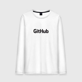 Мужской лонгслив хлопок с принтом GitHubWhite в Новосибирске, 100% хлопок |  | github | программист