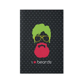 Обложка для паспорта матовая кожа с принтом I like beards в Новосибирске, натуральная матовая кожа | размер 19,3 х 13,7 см; прозрачные пластиковые крепления | Тематика изображения на принте: acid | background | beard | bright | club | color | face | fashion | head | hipster | male | mustache | p | pop art | style | борода | голова | горох | кислотный | клубный | лицо | мода | мужчина | очки | поп арт | стиль | усы | фон | хипстер | 