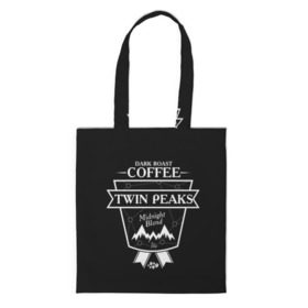 Сумка 3D повседневная с принтом Twin Peaks Coffee в Новосибирске, 100% полиэстер | Плотность: 200 г/м2; Размер: 34×35 см; Высота лямок: 30 см | twin peaks | арт | купер | сериал | твин пикс | фильмы | черно белые