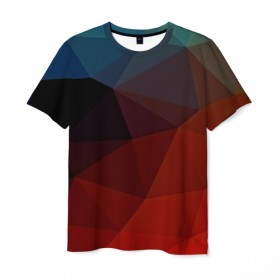 Мужская футболка 3D с принтом abstraction в Новосибирске, 100% полиэфир | прямой крой, круглый вырез горловины, длина до линии бедер | abstraction | абстракция | геометрия | грани | линии | полигоны | розовый | сочетания | текстура | треугольники