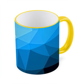 Кружка 3D с принтом geometric blue в Новосибирске, керамика | ёмкость 330 мл | abstraction | абстракция | геометрия | грани | линии | полигоны | розовый | сочетания | текстура | треугольники