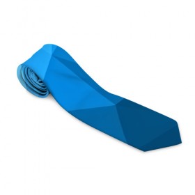 Галстук 3D с принтом geometric blue в Новосибирске, 100% полиэстер | Длина 148 см; Плотность 150-180 г/м2 | Тематика изображения на принте: abstraction | абстракция | геометрия | грани | линии | полигоны | розовый | сочетания | текстура | треугольники