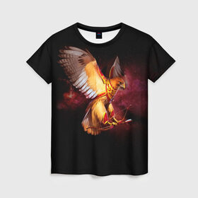 Женская футболка 3D с принтом Fantasy bird в Новосибирске, 100% полиэфир ( синтетическое хлопкоподобное полотно) | прямой крой, круглый вырез горловины, длина до линии бедер | game | беркут | игра | игрок | лук и стрелы | орёл | птица | сокол | фэнтези