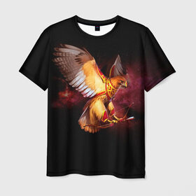 Мужская футболка 3D с принтом Fantasy bird в Новосибирске, 100% полиэфир | прямой крой, круглый вырез горловины, длина до линии бедер | game | беркут | игра | игрок | лук и стрелы | орёл | птица | сокол | фэнтези