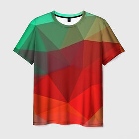 Мужская футболка 3D с принтом Abstraction colorise в Новосибирске, 100% полиэфир | прямой крой, круглый вырез горловины, длина до линии бедер | abstraction | абстракция | геометрия | грани | линии | полигоны | сочетания | текстура | треугольники