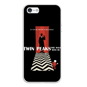 Чехол для iPhone 5/5S матовый с принтом Twin Peaks в Новосибирске, Силикон | Область печати: задняя сторона чехла, без боковых панелей | twin peaks | агент дейл  купер | арт | сериал | твин пикс | фильмы