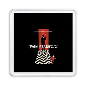 Магнит 55*55 с принтом Twin Peaks в Новосибирске, Пластик | Размер: 65*65 мм; Размер печати: 55*55 мм | Тематика изображения на принте: twin peaks | агент дейл  купер | арт | сериал | твин пикс | фильмы