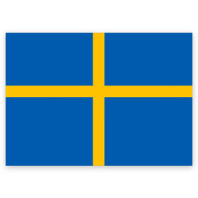 Поздравительная открытка с принтом Флаг Швеции в Новосибирске, 100% бумага | плотность бумаги 280 г/м2, матовая, на обратной стороне линовка и место для марки
 | Тематика изображения на принте: flag | sverige | sweden | флаг | швеция