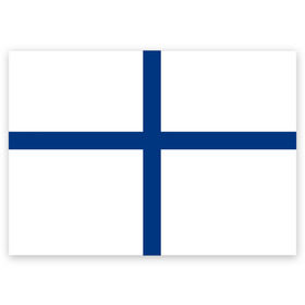 Поздравительная открытка с принтом Флаг Финляндии в Новосибирске, 100% бумага | плотность бумаги 280 г/м2, матовая, на обратной стороне линовка и место для марки
 | finland | flag | suomi | финляндия | флаг