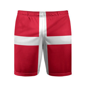 Мужские шорты 3D спортивные с принтом Флаг Дании в Новосибирске,  |  | danmark | denmark | flag | дания | флаг
