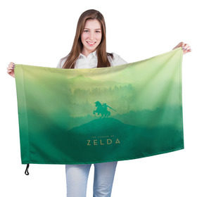 Флаг 3D с принтом The Legend of Zelda в Новосибирске, 100% полиэстер | плотность ткани — 95 г/м2, размер — 67 х 109 см. Принт наносится с одной стороны | breath of the wild | the legend of zelda