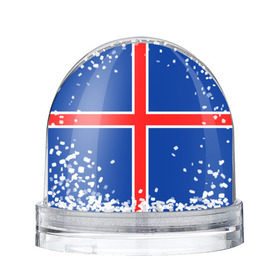 Снежный шар с принтом Флаг Исландии в Новосибирске, Пластик | Изображение внутри шара печатается на глянцевой фотобумаге с двух сторон | flag | iceland | island | исландия | флаг