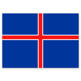 Поздравительная открытка с принтом Флаг Исландии в Новосибирске, 100% бумага | плотность бумаги 280 г/м2, матовая, на обратной стороне линовка и место для марки
 | flag | iceland | island | исландия | флаг