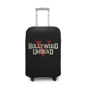 Чехол для чемодана 3D с принтом Hollywood Undead в Новосибирске, 86% полиэфир, 14% спандекс | двустороннее нанесение принта, прорези для ручек и колес | five | hollywood undead | v