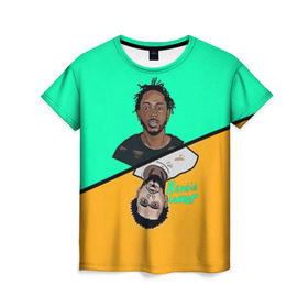 Женская футболка 3D с принтом Kendrick Lamar в Новосибирске, 100% полиэфир ( синтетическое хлопкоподобное полотно) | прямой крой, круглый вырез горловины, длина до линии бедер | k dot | kendrick lamar | дакворт | двуликий | карта | картинка | кендрик | король | король хип хопа | ламар | лицо | музыкант | певец | репер | рисунок | хип хоп