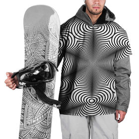 Накидка на куртку 3D с принтом Оптический pattern в Новосибирске, 100% полиэстер |  | абстракция | волны | линии | оптические | полосы | разводы | узоры | фрактал