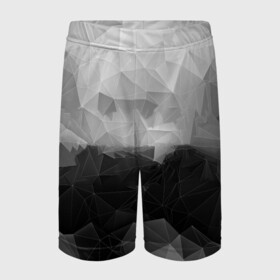 Детские спортивные шорты 3D с принтом Polygon gray в Новосибирске,  100% полиэстер
 | пояс оформлен широкой мягкой резинкой, ткань тянется
 | abstraction | polygon | абстракция | грань | краски | кубик | кубики | линии | мозаика | ребро | текстура | узор