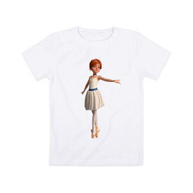 Детская футболка хлопок с принтом Балерина в Новосибирске, 100% хлопок | круглый вырез горловины, полуприлегающий силуэт, длина до линии бедер | балерина | виктор | камилла | одетта | опера | фелис