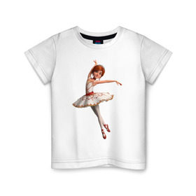 Детская футболка хлопок с принтом Балерина в Новосибирске, 100% хлопок | круглый вырез горловины, полуприлегающий силуэт, длина до линии бедер | Тематика изображения на принте: балерина | виктор | камилла | одетта | опера | фелис