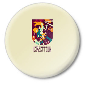 Значок с принтом Led Zeppelin Art в Новосибирске,  металл | круглая форма, металлическая застежка в виде булавки | Тематика изображения на принте: poster
