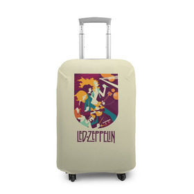 Чехол для чемодана 3D с принтом Led Zeppelin Art в Новосибирске, 86% полиэфир, 14% спандекс | двустороннее нанесение принта, прорези для ручек и колес | poster