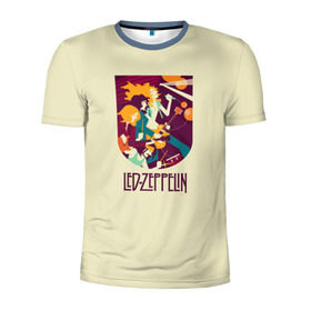 Мужская футболка 3D спортивная с принтом Led Zeppelin Art в Новосибирске, 100% полиэстер с улучшенными характеристиками | приталенный силуэт, круглая горловина, широкие плечи, сужается к линии бедра | poster