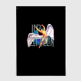 Постер с принтом Led Zeppelin Angel в Новосибирске, 100% бумага
 | бумага, плотность 150 мг. Матовая, но за счет высокого коэффициента гладкости имеет небольшой блеск и дает на свету блики, но в отличии от глянцевой бумаги не покрыта лаком | рок