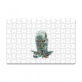 Пазл магнитный 126 элементов с принтом Терминатор в Новосибирске, полимерный материал с магнитным слоем | 126 деталей, размер изделия —  180*270 мм | Тематика изображения на принте: арт | минимализм | мода | стиль