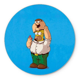 Коврик круглый с принтом Homer Dad в Новосибирске, резина и полиэстер | круглая форма, изображение наносится на всю лицевую часть | simpsons | гомер | симпсоны