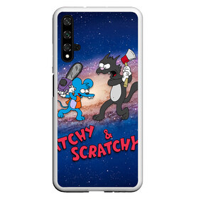 Чехол для Honor 20 с принтом Itchy & Scratchy space в Новосибирске, Силикон | Область печати: задняя сторона чехла, без боковых панелей | simpsons | the itchy  scratchy | симпсоны | щекотка и царапка