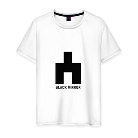 Мужская футболка хлопок с принтом black mirror в Новосибирске, 100% хлопок | прямой крой, круглый вырез горловины, длина до линии бедер, слегка спущенное плечо. | black mirror | сериал | черное зеркало