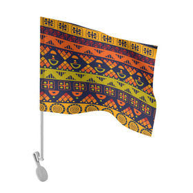 Флаг для автомобиля с принтом Африканские символы в Новосибирске, 100% полиэстер | Размер: 30*21 см | africa | pattern | африка | африканские мотивы | народы африки | национальная одежда | переплетение нитей | ткани | узор | этнический узор