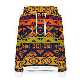 Женская толстовка 3D с принтом Африканские символы в Новосибирске, 100% полиэстер  | двухслойный капюшон со шнурком для регулировки, мягкие манжеты на рукавах и по низу толстовки, спереди карман-кенгуру с мягким внутренним слоем. | africa | pattern | африка | африканские мотивы | народы африки | национальная одежда | переплетение нитей | ткани | узор | этнический узор