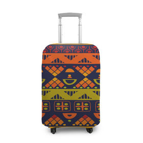 Чехол для чемодана 3D с принтом Африканские символы в Новосибирске, 86% полиэфир, 14% спандекс | двустороннее нанесение принта, прорези для ручек и колес | africa | pattern | африка | африканские мотивы | народы африки | национальная одежда | переплетение нитей | ткани | узор | этнический узор