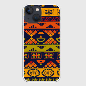 Чехол для iPhone 13 mini с принтом Африканские символы в Новосибирске,  |  | africa | pattern | африка | африканские мотивы | народы африки | национальная одежда | переплетение нитей | ткани | узор | этнический узор